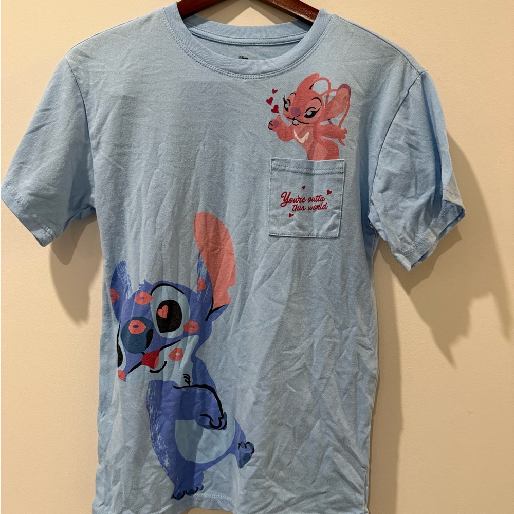 Disney stitch Light Blue Graphic Tee
